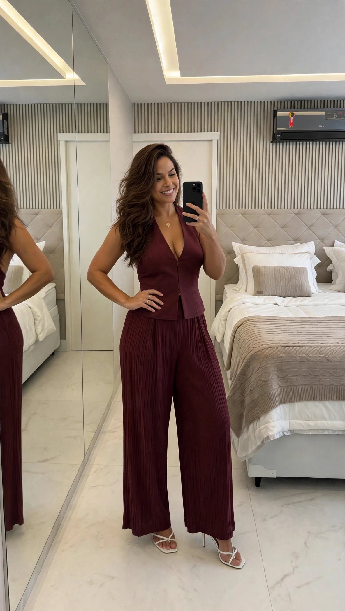 Conjunto Firerie vinho com colete e calça