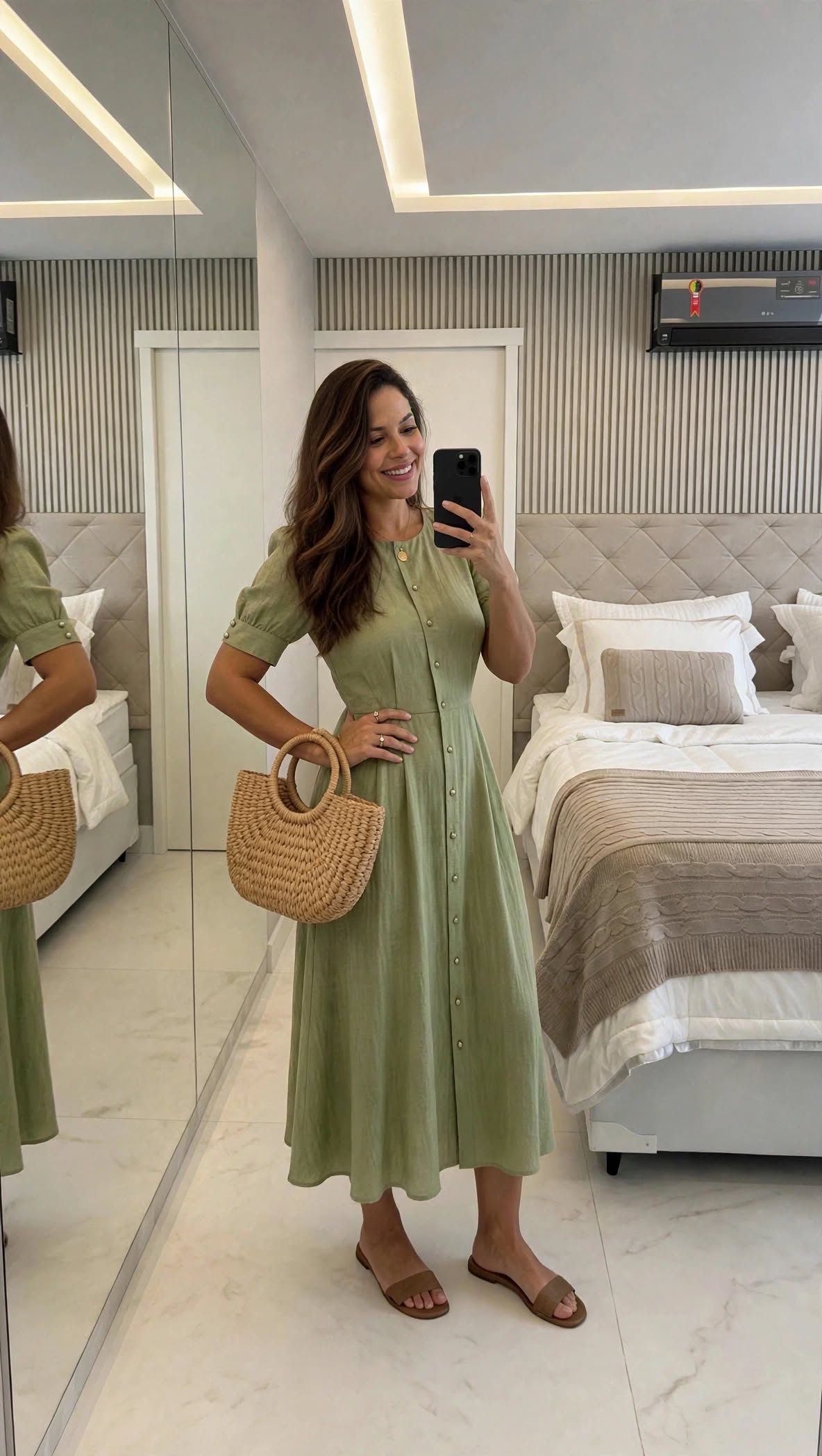 Vestido midi Lilora verde